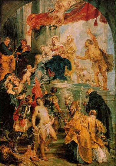 RUBENS, Pieter Pauwel Virgin and Child Enthroned with Saints China oil painting art